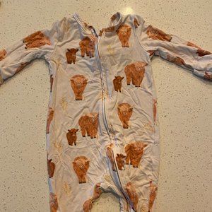 Caden Lane Happy Highland Cows Zipper Footie